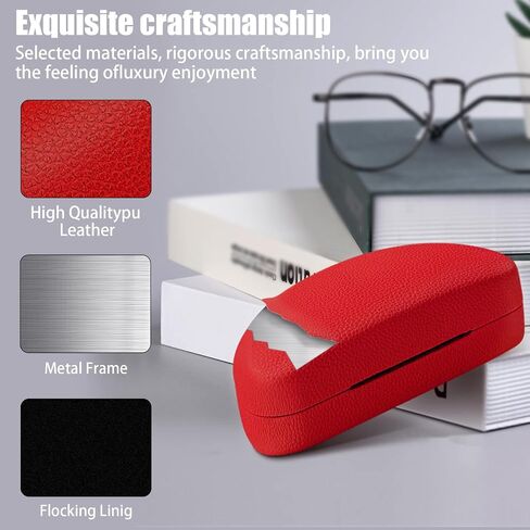 2 PCS A Pack, Leather Large Hard Shell Sunglasses Case, Protective Case For Most Sunglasses and Eyeglasses in Saudi Arabia