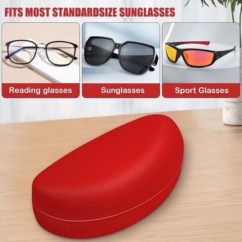 2 PCS A Pack, Leather Large Hard Shell Sunglasses Case, Protective Case For Most Sunglasses and Eyeglasses in Saudi Arabia