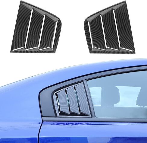 Rear Side Window Louvers Compatible with Dodge Charger 2011-2021, Air Vent Scoop Shades Cover Blinds (Glossy Black) in Saudi Arabia