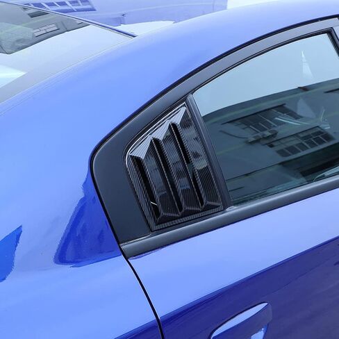 Rear Side Window Louvers Compatible with Dodge Charger 2011-2021, Air Vent Scoop Shades Cover Blinds (Glossy Black) in Saudi Arabia