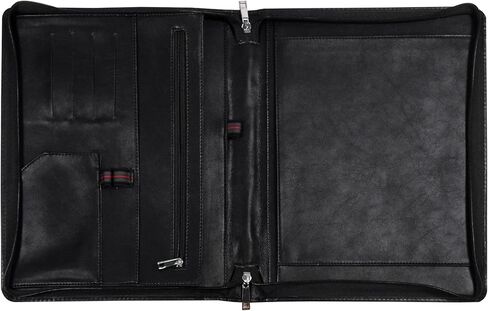 حافظة AZXCG للرجال، حافظة جلدية نباتية بمقبض، منظم حافظة مستندات مقاس A4 للكمبيوتر اللوحي مقاس 13 بوصة، حافظة احترافية لحافظة بحجم A4/Letter، مجلد أعمال، أسود in Kuwait