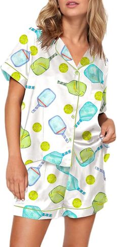 Cute Bow Pajamas for Women Y2k Silk 2 Piece Printed Preppy Pjs Shorts Set Matching Pj Aesthetic Pajamas Shirts Sets in Saudi Arabia