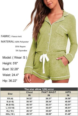 Aamikast Womens Pajama Sets Button Down Long Sleeve Sleepwear Soft 2 Piece Pjs Lounge Set in Saudi Arabia