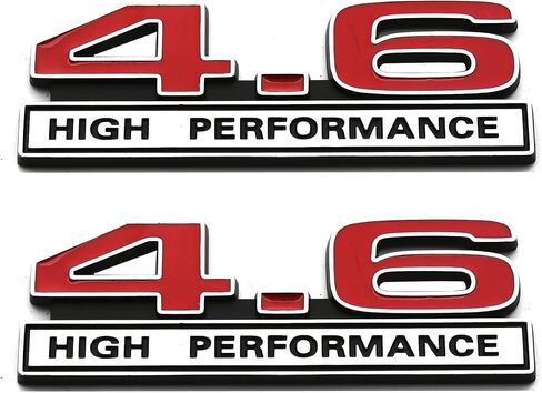 2pcs 4.6 Liter High Performance Engine Emblems Badge 3D Decals Stickers Cars Trucks (Chrome Blue) in Saudi Arabia