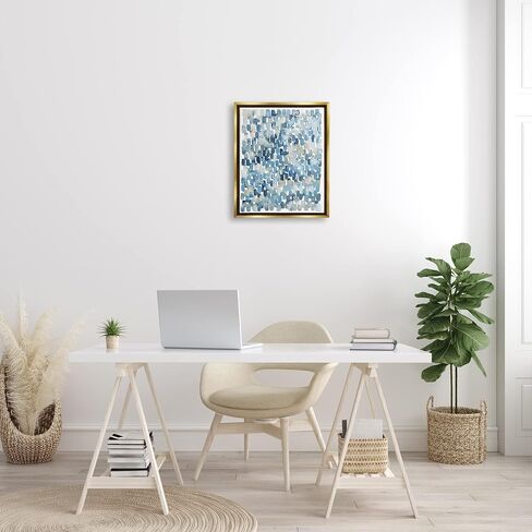 Stupell Industries Coastal Tile Abstract Soft Blue Beige Shapes, Design by Grace Popp in Saudi Arabia