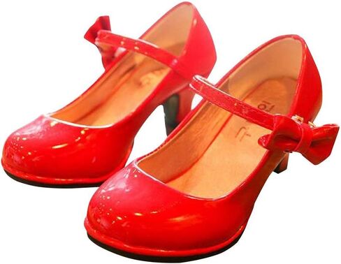 Girls PU Leather High Heel Shoes Bowknot Girls Dress Shoes in Saudi Arabia