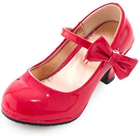 Girls PU Leather High Heel Shoes Bowknot Girls Dress Shoes in Saudi Arabia
