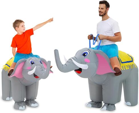 زي الفيل القابل للنفخ للبالغين + زي الفيل القابل للنفخ للأطفال أزياء الهالوين للحيوانات in Kuwait