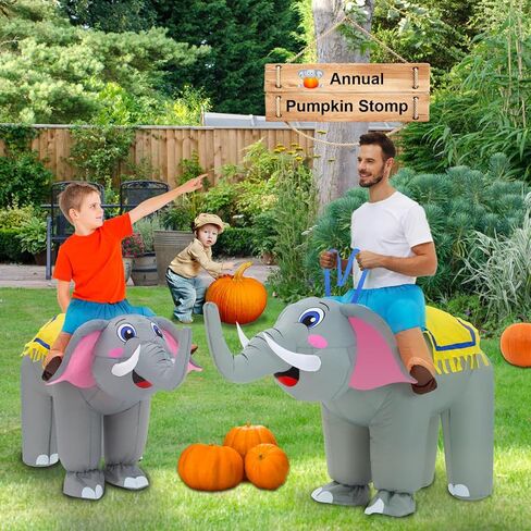 زي الفيل القابل للنفخ للبالغين + زي الفيل القابل للنفخ للأطفال أزياء الهالوين للحيوانات in Kuwait