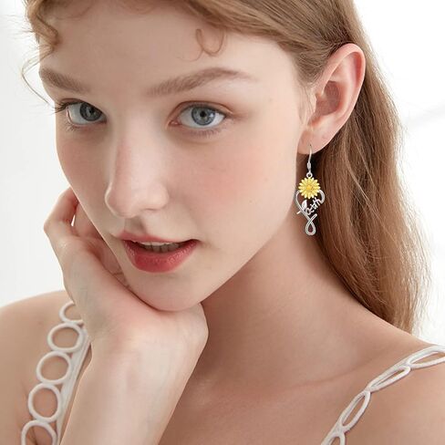 Irish Celtic Earrings 925 Sterling Silver Moonstone Celtic Knot/Lotus/Rose/Sunflower/Filigree/Faith Crystal Leverback Earrings Ireland Jewelry Gifts for Women Mom in Kuwait