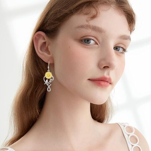 Irish Celtic Earrings 925 Sterling Silver Moonstone Celtic Knot/Lotus/Rose/Sunflower/Filigree/Faith Crystal Leverback Earrings Ireland Jewelry Gifts for Women Mom in Kuwait