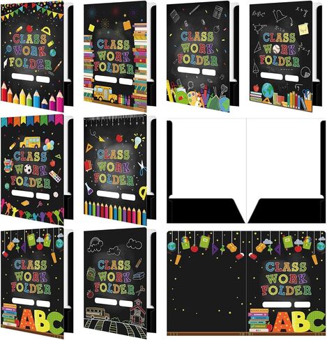 Yeaqee 32 Pcs Classwork Folders Homework Folders for Students Classwork Pocket Folders Portfolio Folder Homework Organizer for Classroom Home School Teachers Gifts Educational Supplies in Saudi Arabia