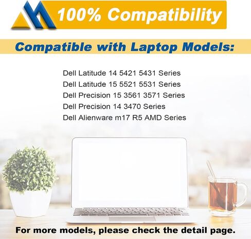 Mobik G91J0 41Wh استبدال البطارية لـ Dell Latitude 3320 3330 3420 3520 Inspiron 3510 3511 3515 3525 3530 5310 5410 5418 5510 5515 5518 14 Plus 7420 7415 2 في 1 Vostro 56 20 5625 V6W33 TN70C 11.25 فولت in Saudi Arabia