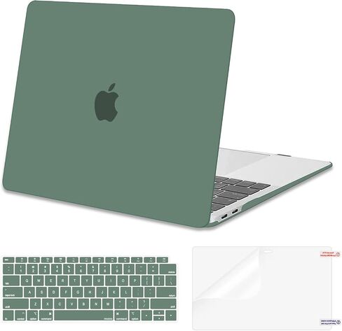 حافظة MOSISO متوافقة مع جهاز MacBook Air 13 بوصة 2022، إصدار 2021-2018 A2337 M1 A2179 A1932 Retina Display Touch ID، حافظة بلاستيكية صلبة وغطاء لوحة مفاتيح وواقي شاشة، أسود in Saudi Arabia