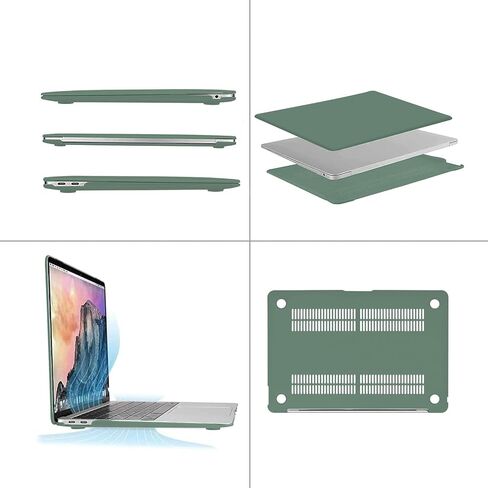 حافظة MOSISO متوافقة مع جهاز MacBook Air 13 بوصة 2022، إصدار 2021-2018 A2337 M1 A2179 A1932 Retina Display Touch ID، حافظة بلاستيكية صلبة وغطاء لوحة مفاتيح وواقي شاشة، أسود in Saudi Arabia