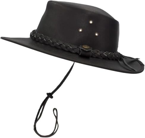 Walker and Hawkes - Leather Cowhide Outback Braided Traveller Hat in Saudi Arabia
