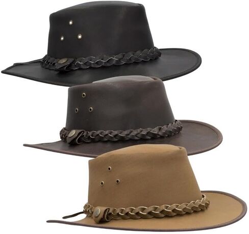 Walker and Hawkes - Leather Cowhide Outback Braided Traveller Hat in Saudi Arabia