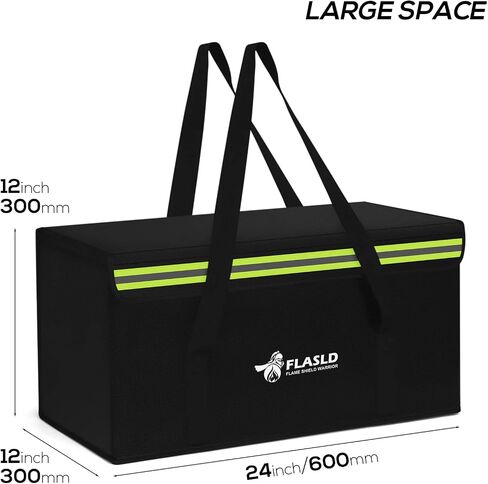 FLASLD Fireproof Document & Money Bags, Large Fireproof & Water Resistant Bag, Fireproof Folder Safe Bag for Cash, Valuables & Passport, with Silicone Coating & Zipper Closure (Storage Bag-24x12x12") in Saudi Arabia