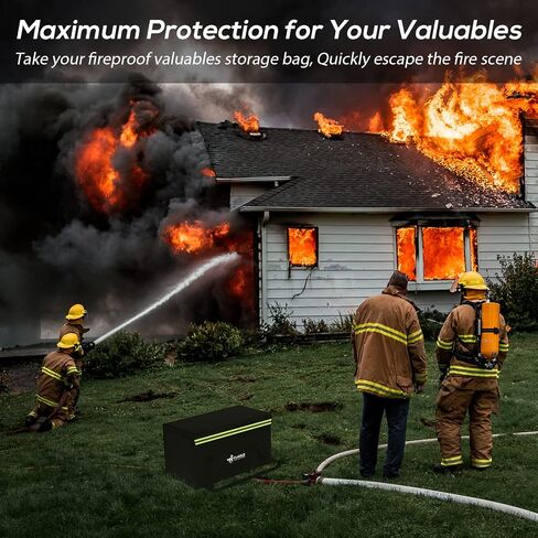FLASLD Fireproof Document & Money Bags, Large Fireproof & Water Resistant Bag, Fireproof Folder Safe Bag for Cash, Valuables & Passport, with Silicone Coating & Zipper Closure (Storage Bag-24x12x12") in Saudi Arabia