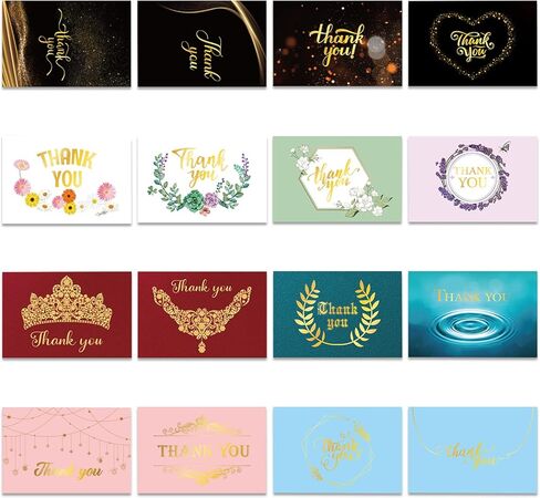 (48 حزمة) مجموعة بطاقات شكر مع مظاريف، ملصق ملاحظات شكر، هدية تهنئة، بطاقة عيد ميلاد، حفل زفاف، خطوبة، عيد ميلاد، عمل، تخرج، جنازة in Kuwait