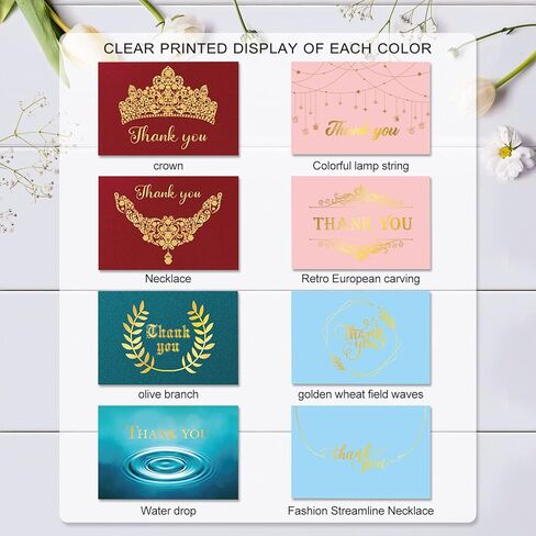 (48 حزمة) مجموعة بطاقات شكر مع مظاريف، ملصق ملاحظات شكر، هدية تهنئة، بطاقة عيد ميلاد، حفل زفاف، خطوبة، عيد ميلاد، عمل، تخرج، جنازة in Kuwait