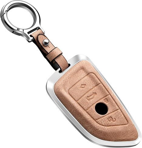 Leather Key Fob Cover, Key Fob Shell, Car Key Chain Compatible with BMW X1 X3 X5 X6 1 2 3 5 8 Serise in Saudi Arabia
