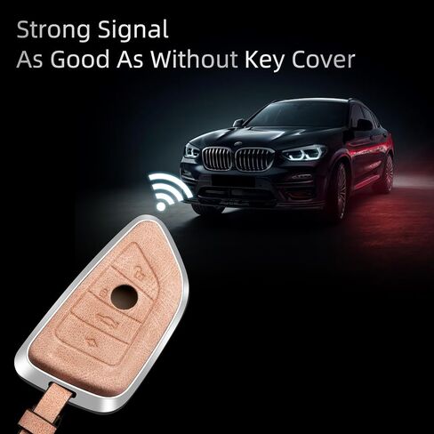 Leather Key Fob Cover, Key Fob Shell, Car Key Chain Compatible with BMW X1 X3 X5 X6 1 2 3 5 8 Serise in Saudi Arabia