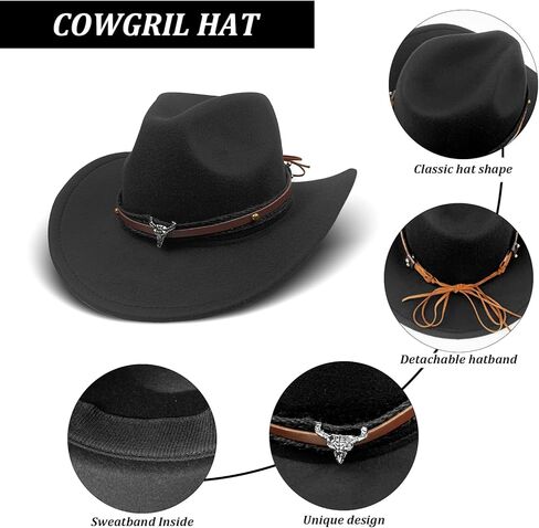 Cowgirl Outfits for Women Western Costume Accessories Cowboy Hat Tassels Fringe Vest Earring Hippie Glasses Bandana in Kuwait