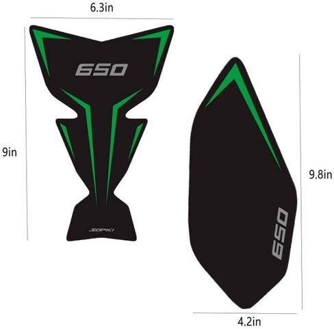 Motorcycle Fuel Tank Protector, Compatible with Kawasaki Ninja 650 Z650 Fuel Tank Pad Non-Slip Gas Tank Sticker Set Rubber Protection Pad (Black) in Saudi Arabia
