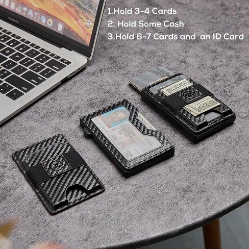 Wallet for Men - 2-in-1 Slim Wallet for Magsafe Wallet with Pop Up Card Holder, RFID Blocking, Minimalist Magnetic Phone Wallet for iPhone 15/14/13/12 Series in Saudi Arabia