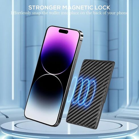 Wallet for Men - 2-in-1 Slim Wallet for Magsafe Wallet with Pop Up Card Holder, RFID Blocking, Minimalist Magnetic Phone Wallet for iPhone 15/14/13/12 Series in Saudi Arabia