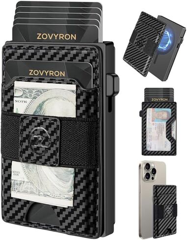 Wallet for Men - 2-in-1 Slim Wallet for Magsafe Wallet with Pop Up Card Holder, RFID Blocking, Minimalist Magnetic Phone Wallet for iPhone 15/14/13/12 Series in Saudi Arabia