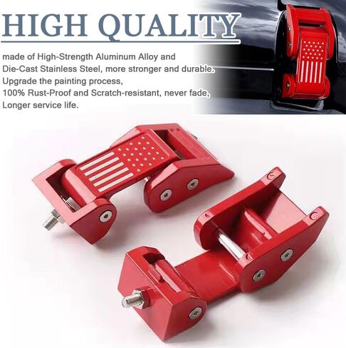 Fit for Jeep Wrangler Hood Latches - Adjustable Hood Lock Catches Kit Compatible with Jeep Wrangler JK JL 2007-2023 and Jeep Gladiator JT 2020-2024, Secure and Stylish Hood Latch (Black) in Kuwait