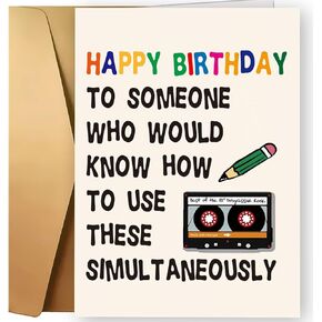 Funny Birthday Cards for Men & Women & Brother & Sister, Multicolor, 7x5 inches