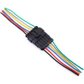 Wire Connector Kit 6 Pin Way Electrical Wire Connector Quick Disconnect Waterproof Plug Play 2.5mm Series Terminal for Automotive Marine Boat Car Truck Motorcycle