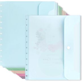 5 عبوات بحجم حرف Discbound Pocket 8.5 * 11.1 بوصة Discbound Notebook Planner Binder Pocket فواصل بلاستيكية مظاريف بلاستيكية للمدرسة والمكتب المنزلي ومنظم العمل