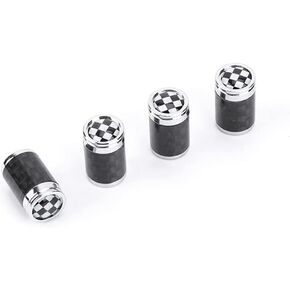 Real Carbon Fiber Metal Wheel Valve Cap Auto Tyre Dust Stems Cover Screw for Mini Cooper R50 R52 R53 R55 R56 R57 R58 R59 R60 R61 F54 F55 F56 F57 F60 All Series (Check)