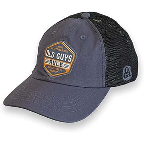 OLD GUYS RULE Men's Trucker Hat, Getting Older - Gift for Dad, Grandpa, Husband, Father's Day, Birthday, Holiday - Funny Novelty Hat for Aging Men, Retirement, OGR Collectors (Blue & Black)