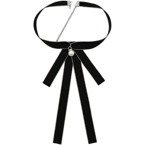 Bow Ties for Women Girls,Womens Black Tie, Adjustable String Ribbon Tie for Shirt Uniform Costume