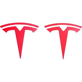 Model 3 Badge Emblem - Front Hood and Rear Trunk Replacement Logo for Tesla Model 3-3D Metal Emblem Set (2 Pieces, Chrome)