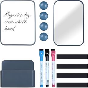14 Pieces Magnetic Locker Accessories Kit Back to School Essentials Locker Organizer Supplies Includes Whiteboard Mirror Storage Box Dry Erase Marker and More for Back to School Essentials，Black