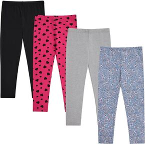 Stylish Girls' Leggings Set - Comfortable, Durable, and Versatile - Pack of 4 with Unique Patterns