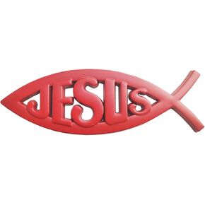 OnlyYou.X Jesus Fish Emblem Jesus Fish Badge Christian Fish Symbol Decal Jesus Fish Sticker for Universal Car and Motocycle 1 Piece Metal Black