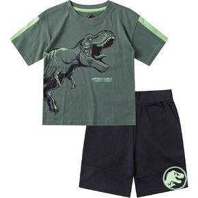Jurassic World Universal Boys 2 Piece Short Sleeve T-Shirt and Shorts Set for Big Kids