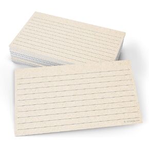 321Done Rustic Ruled Index Cards - Made in USA - Large 4x6 (Set of 50), Kraft Tan, College-Ruled Lined Notecards Double-Sided, Thick Heavy Duty Cardstock, Simple Cute Pretty Note Cards with Lines