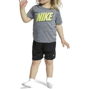 Nike Toddler Boys' Dri Fit Short Sleeve T-Shirt and Short 2 Piece Set (Black (76E908-023)/Cyber/Gray, 2T)