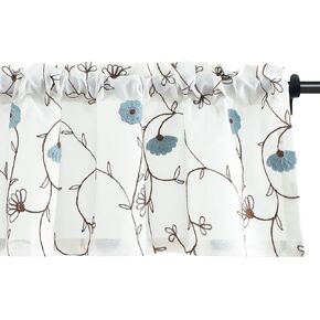 VOGOL Tie Up Drapes & Curtains, Blue Floral Pattern Light Filtering Privacy Balloon Shades for Bedroom, 1 Piece Adjustable Solid Window Treatment with Rod Pocket Design, 45 x 63 in Kuwait