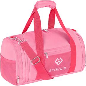 Eackrola Sports Gym Bag for Women & Men, Travel Duffel Bag Carry-on Bag, Lightweight Weekend Overnight Bag with Shoe Compartment & Wet Pocket,30L（Black）