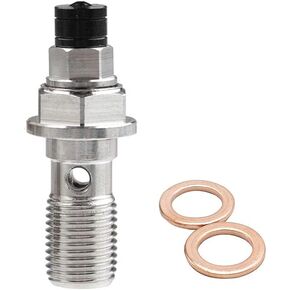 Universal M10x1.00mm Stainless Steel Banjo Bolts Bleed Screw, Motorcycle Brake Master Cylinder Caliper Bleed Screw, Nipple Banjo