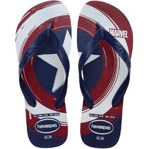 Havaianas Kids Top Marvel Logomania Flip Flops - Captain American Sandals for Kids - Navy/Navy, 11/12C little kid in Kuwait